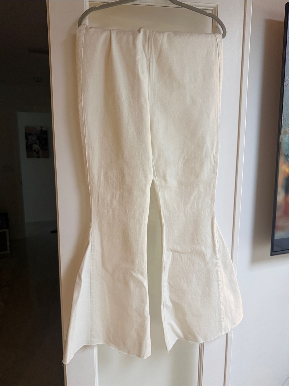 Newbury Kustom white Flared Wide-Leg Jeans